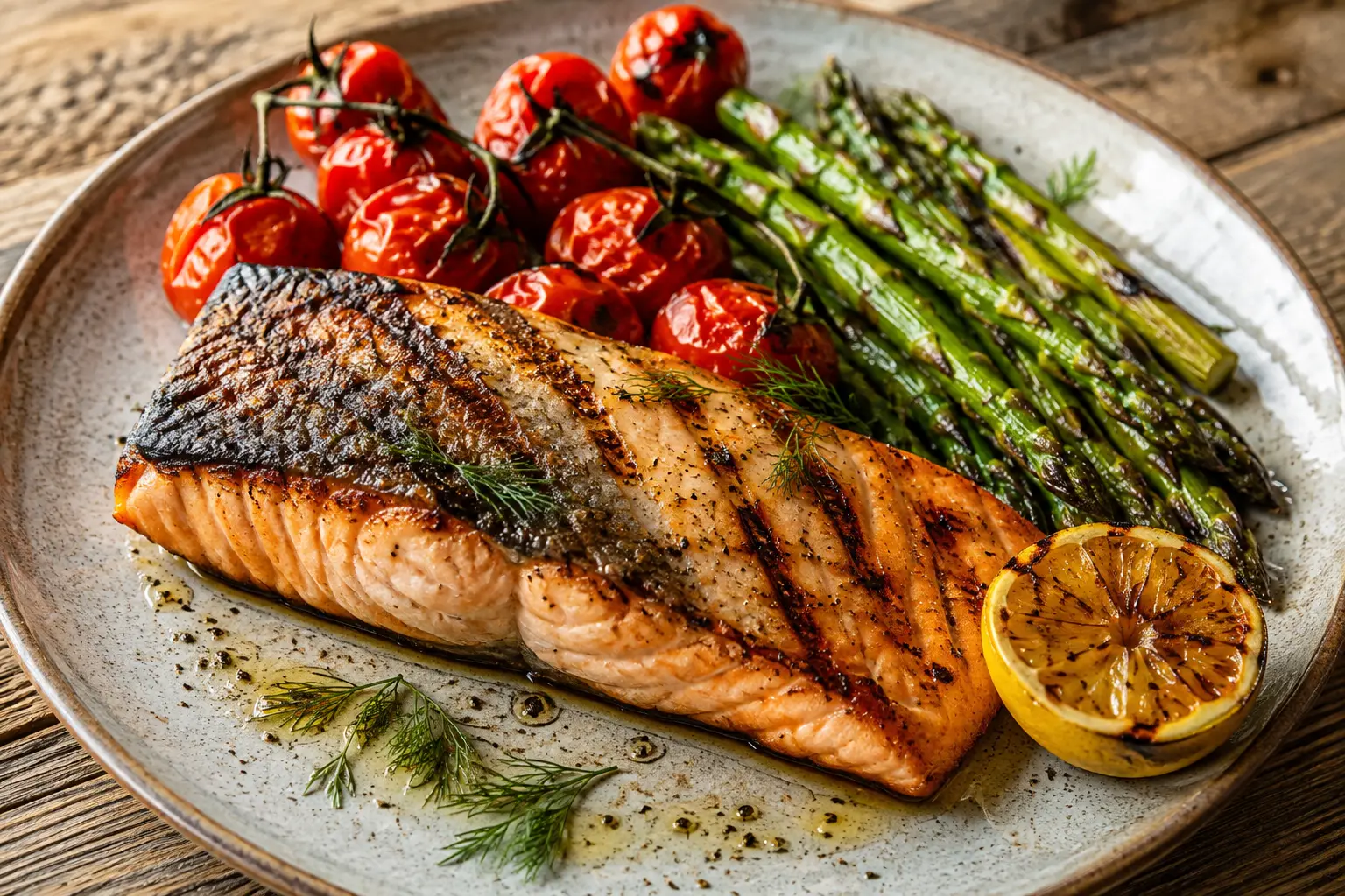 Grilled Salmon with Roasted Vegetables