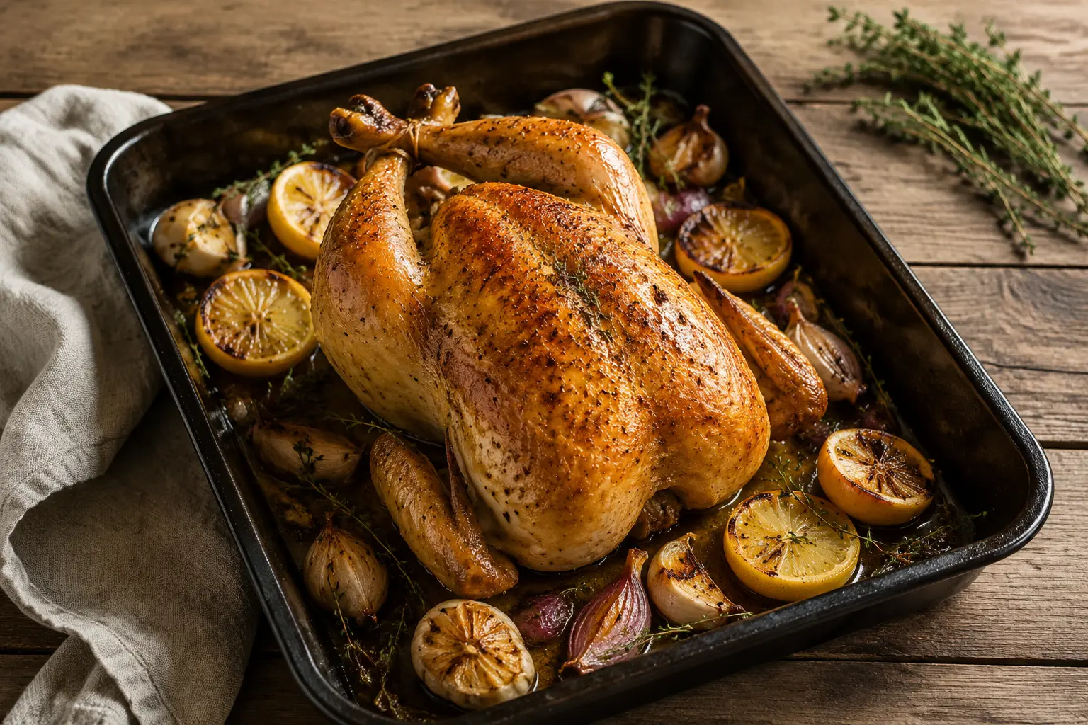 Roasted Chicken with Thyme & Lemon